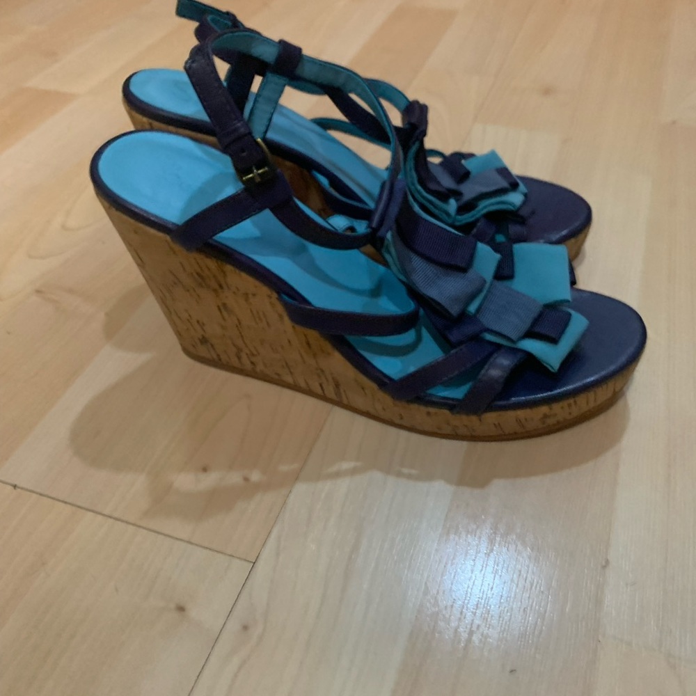 Boden Blue Platform Sandals - Picture 2 of 5